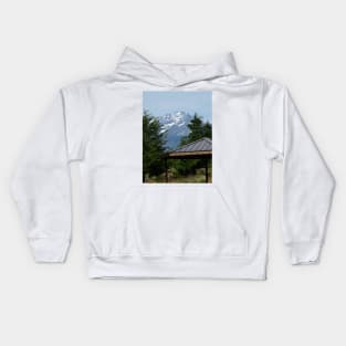 Snowy Mountain Nature Photography Pacific Northwest Kids Hoodie